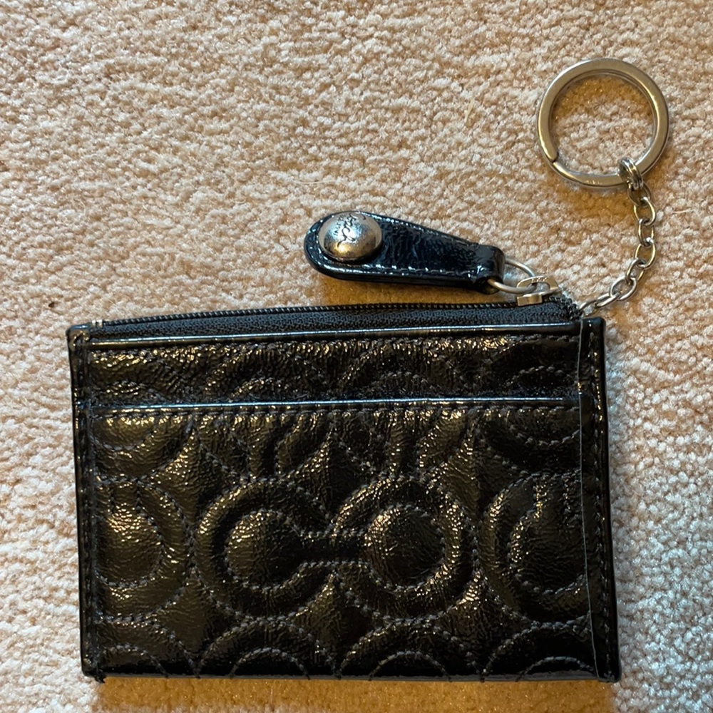 Coach card holder keychain